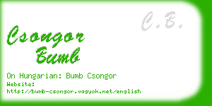 csongor bumb business card